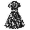 Rochie Vintage Plus Size Ani 60 Alb-Negru