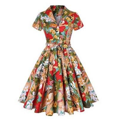 Rochie Vintage Plus Marimea Anilor 60 Pin Up