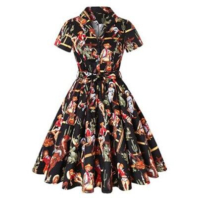 Rochie Neagră Pinup Vintage Plus Size 60s