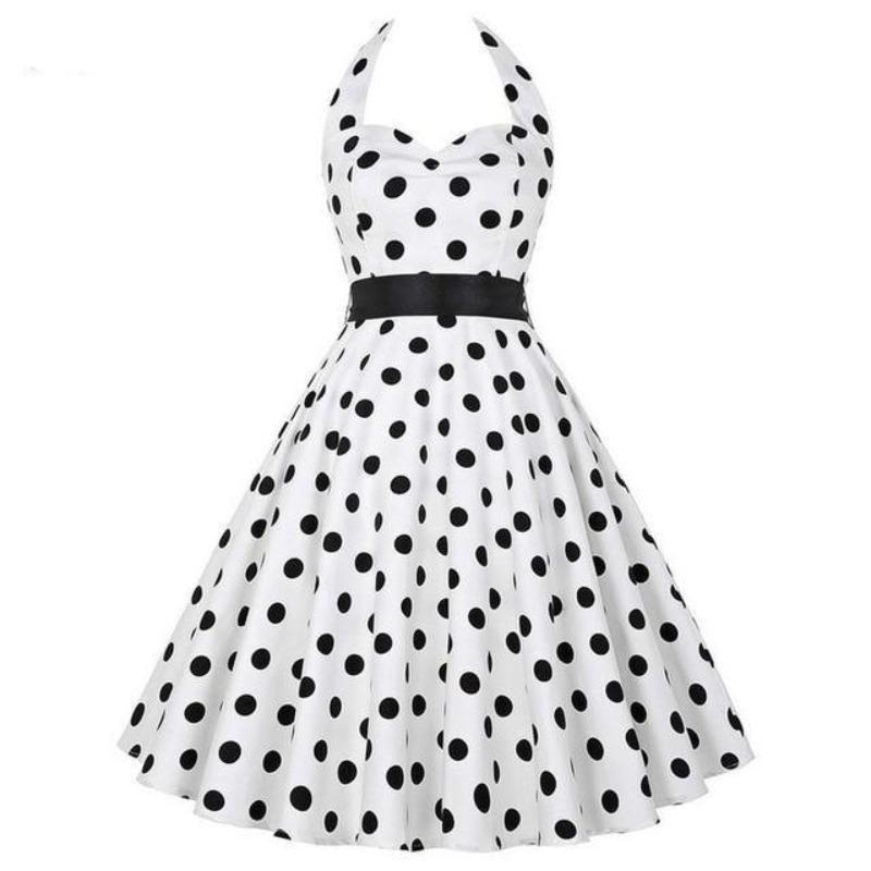 Rochie Vintage Alb-Negru