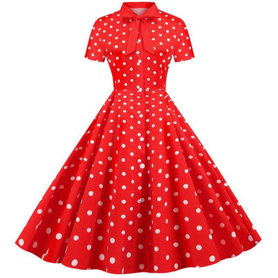 Rochie Roșie Vintage Retro