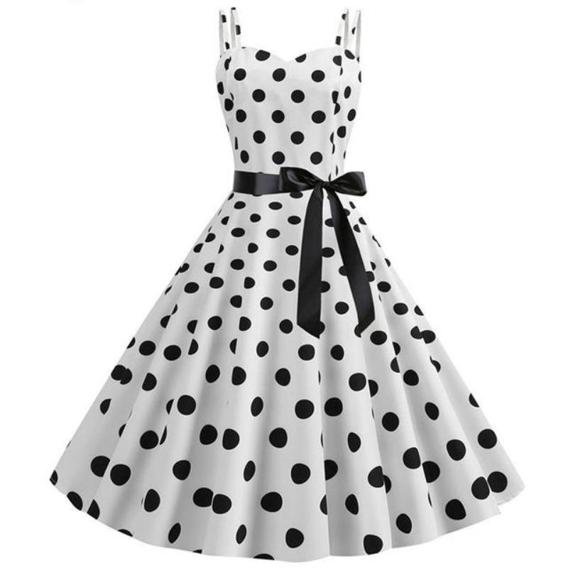 Rochie Rockabilly Vintage Buline Albe