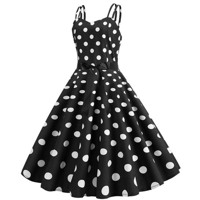 Rochie Rockabilly Vintage Negru Alb Buline