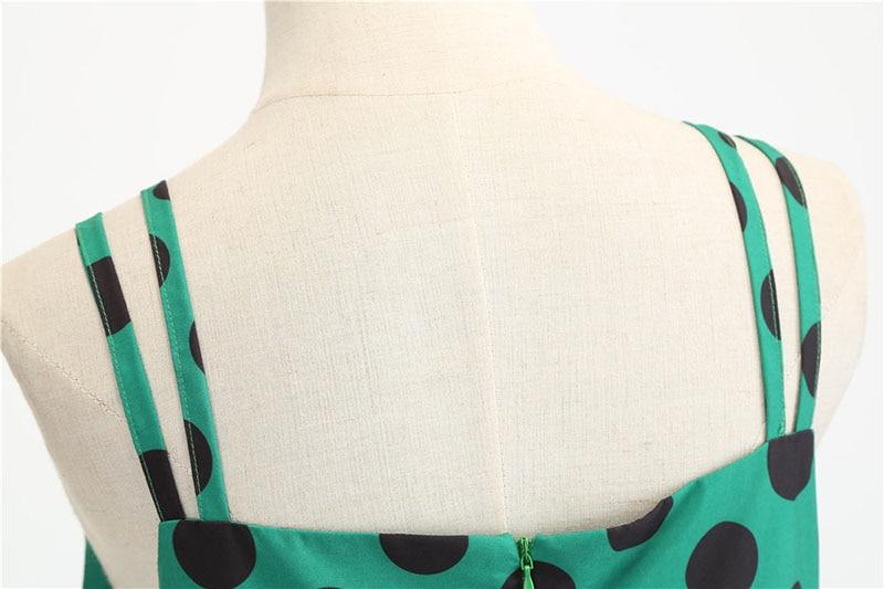 Rochie Rockabilly De Epocă Verde Cu Buline