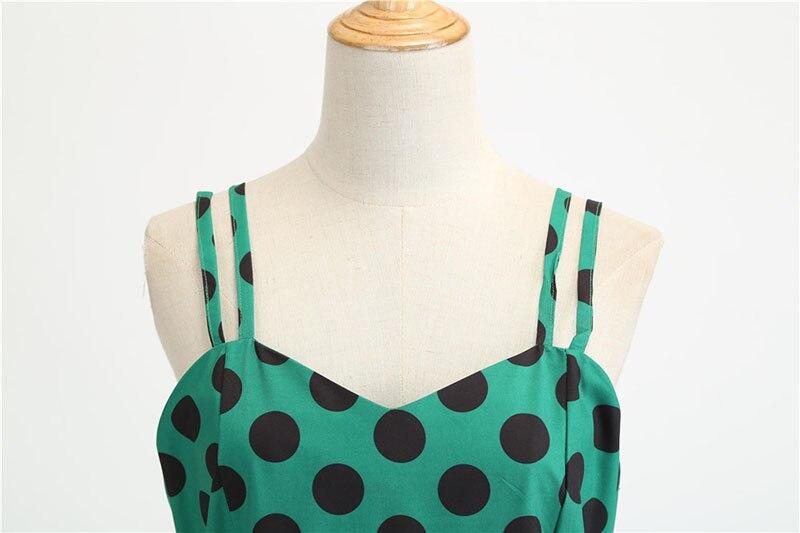 Rochie Rockabilly De Epocă Verde Cu Buline