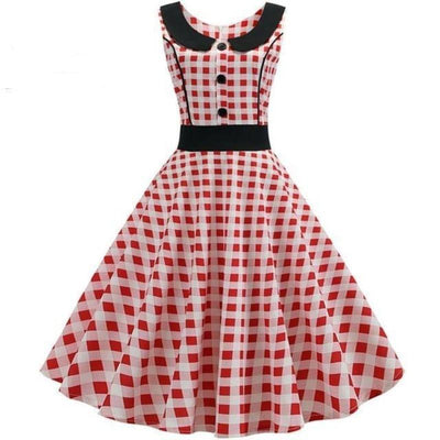 Rochie De Epocă Roșie Și Albă