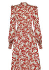 Rochie Florală Vintage Anilor 40 Roșie