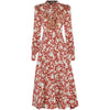 Rochie Florală Vintage Anilor 40 Roșie