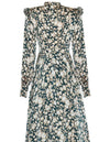 Rochie Florală Vintage Anilor 40 Verde